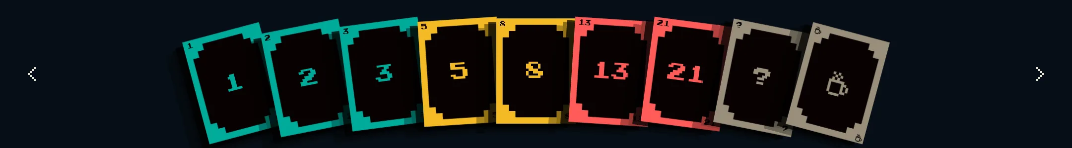 Fibonacci deck preview showing estimation cards