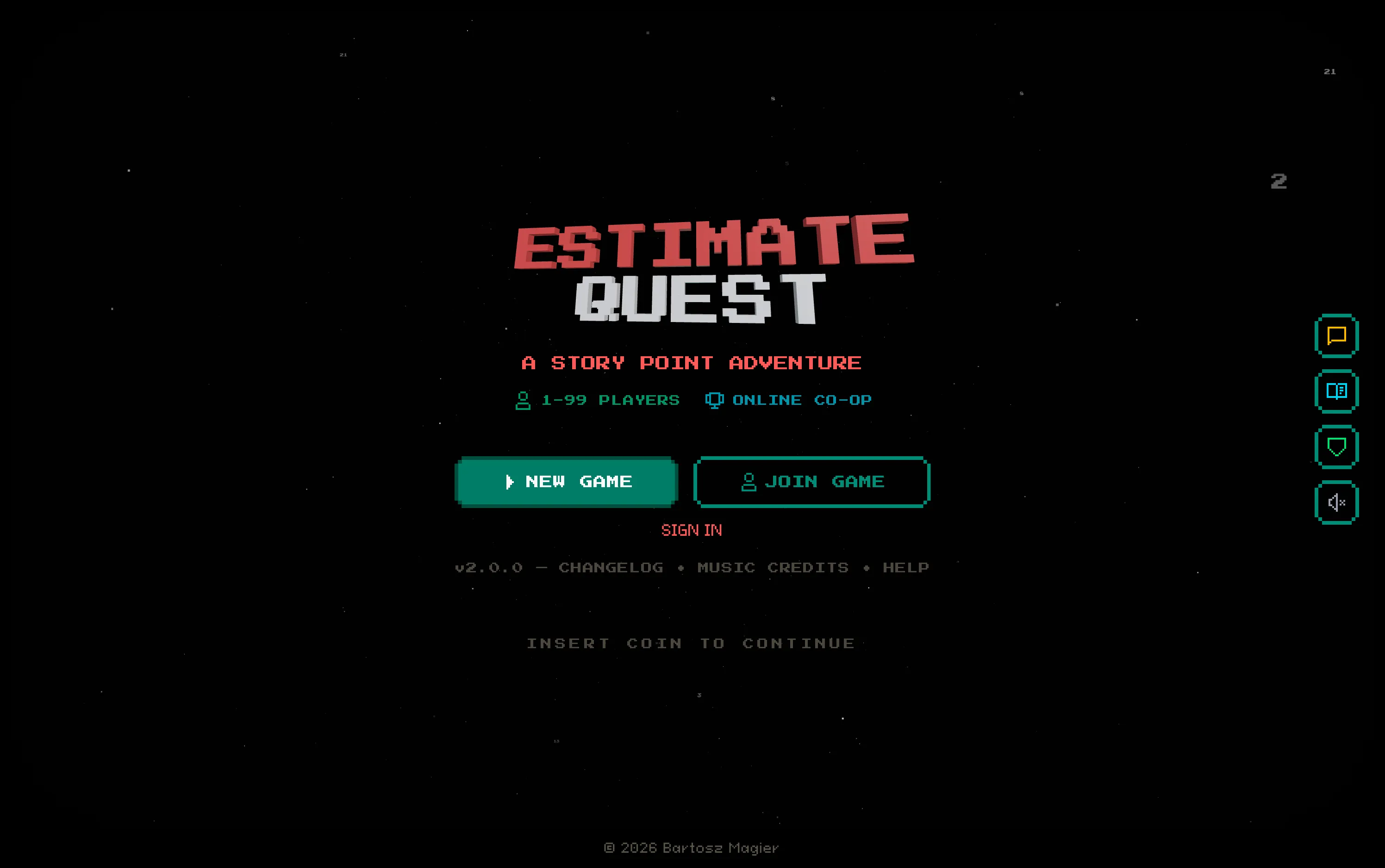 EstimateQuest home screen with New Game and Join Game options