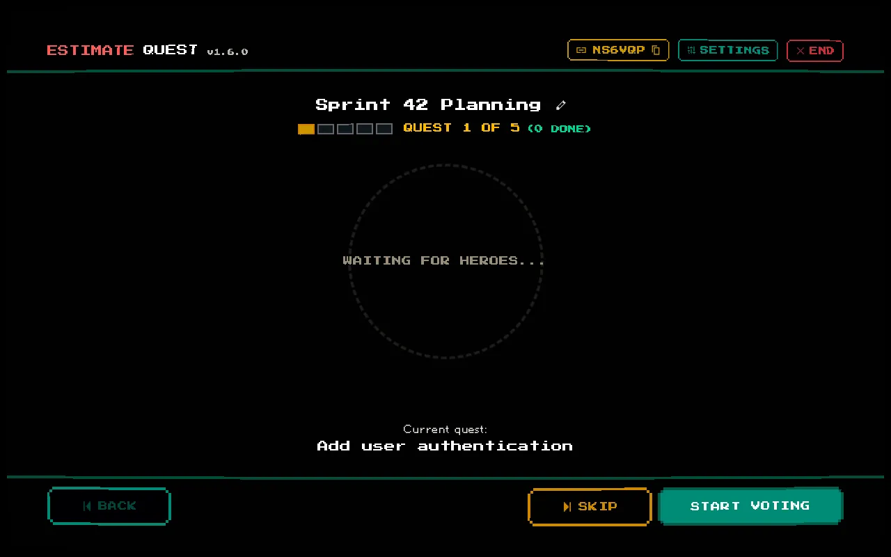 Moderator arena showing the Player Arena and session controls